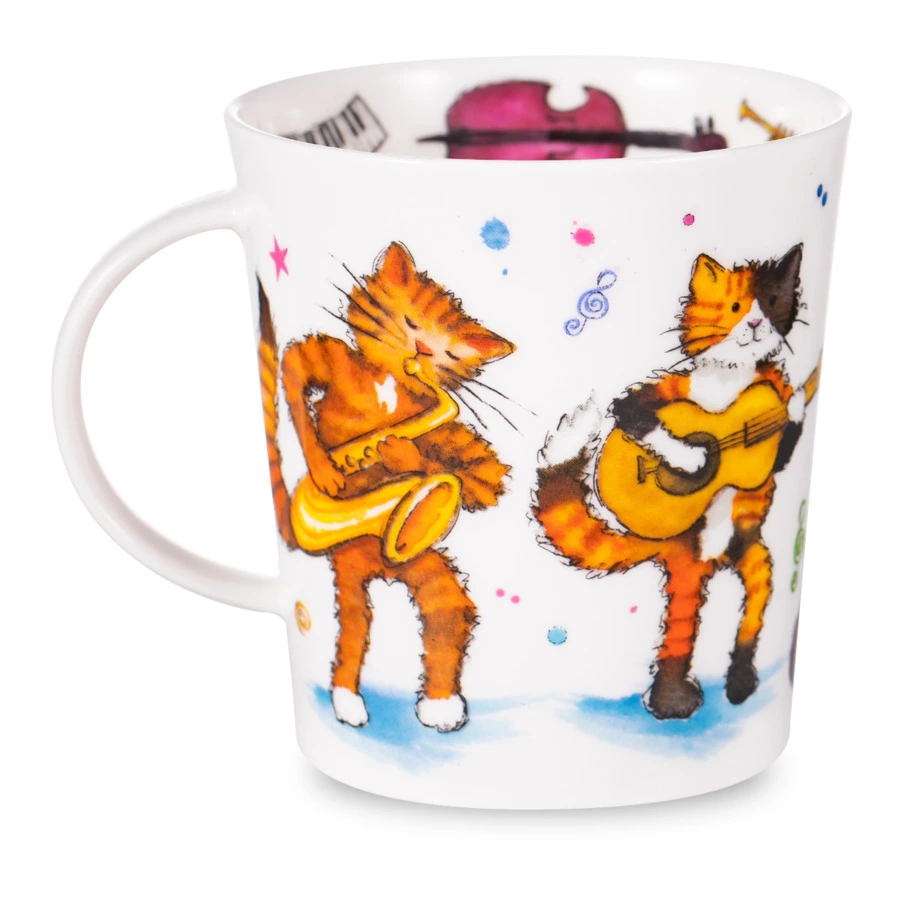 Кружка Dunoon Коты музыканты Ломонд 320 мл, фарфор костяной