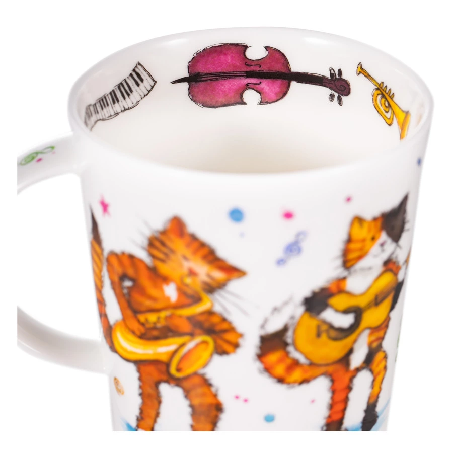Кружка Dunoon Коты музыканты Ломонд 320 мл, фарфор костяной