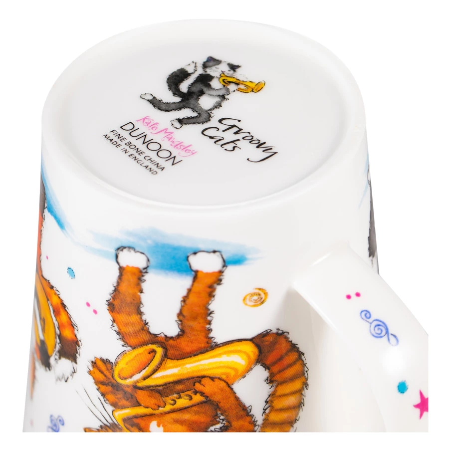 Кружка Dunoon Коты музыканты Ломонд 320 мл, фарфор костяной