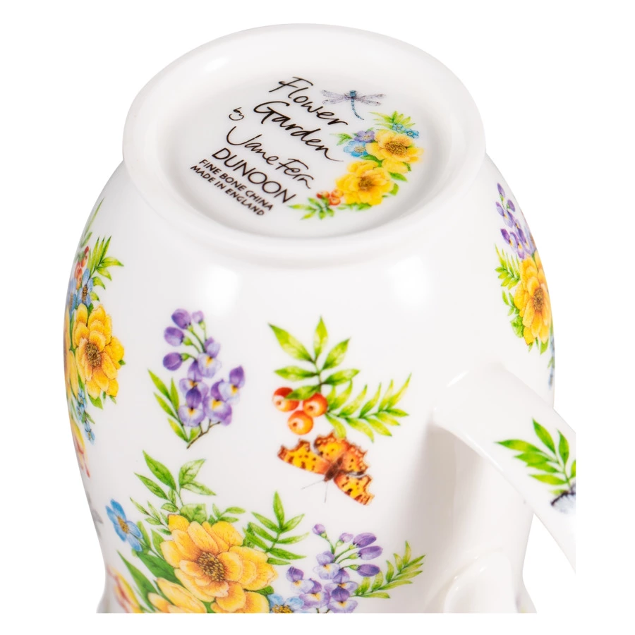 Кружка Dunoon Цветочный Сад Желтые цветы Саффолк 310 мл, фарфор костяной