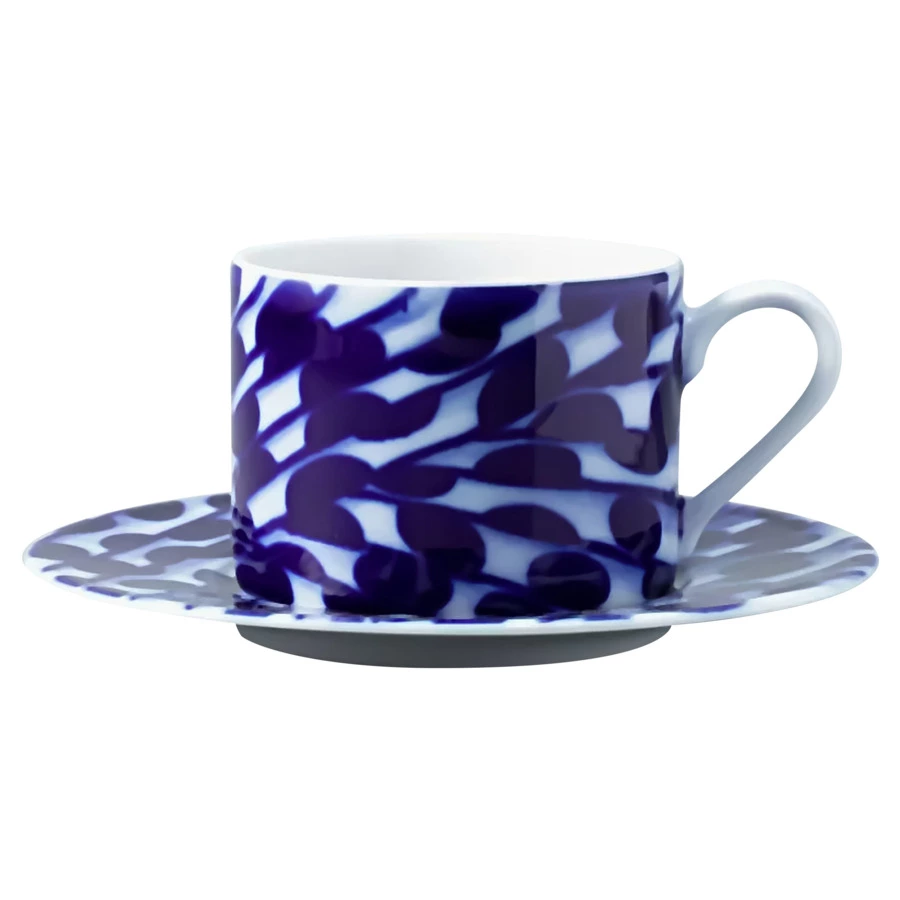 Чашка чайная с блюдцем ИФЗ Соло Реки России  Енисей 265 мл, фарфор