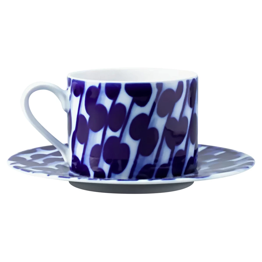 Чашка чайная с блюдцем ИФЗ Соло Реки России  Енисей 265 мл, фарфор