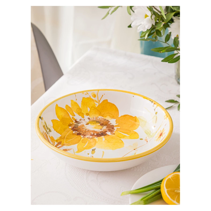 Тарелка суповая Certified Int Подсолнухи 23 см, керамика