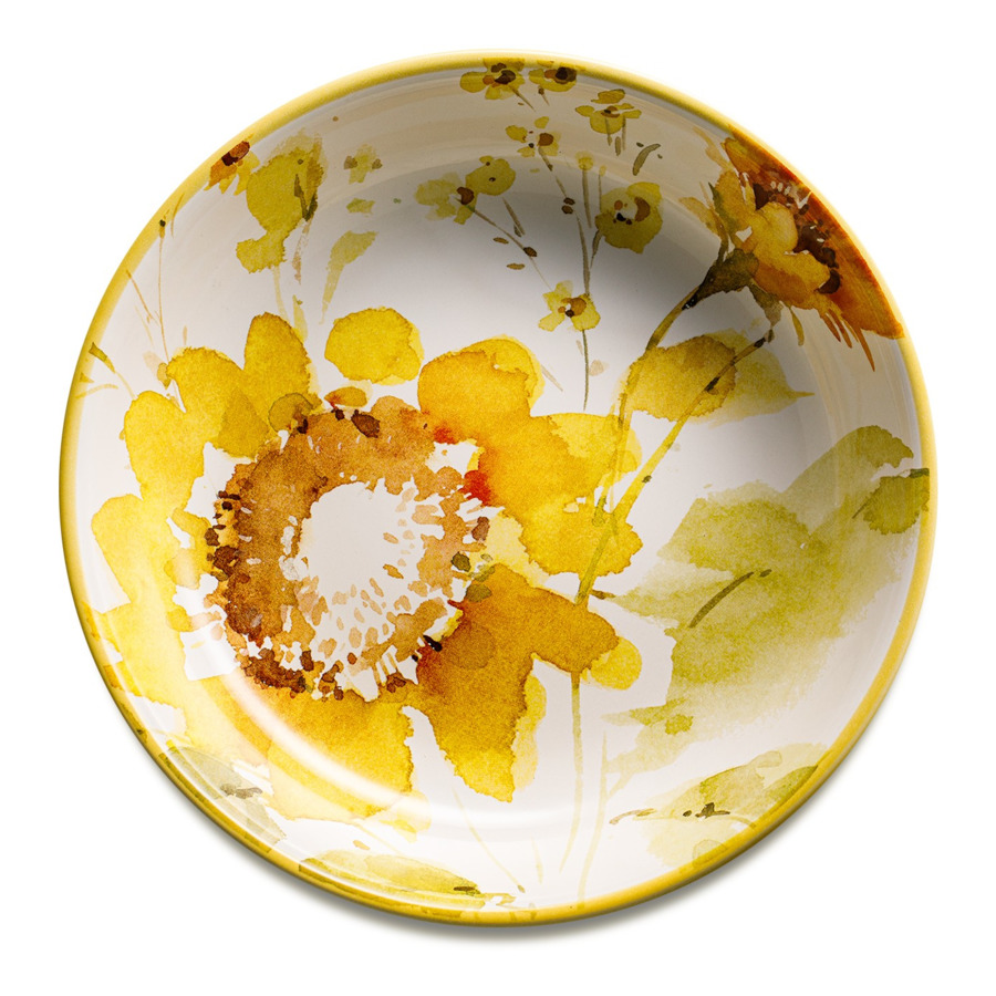 Тарелка суповая Certified Int Подсолнухи 23 см, керамика тарелка суповая керамика 20 см white fusion daniks