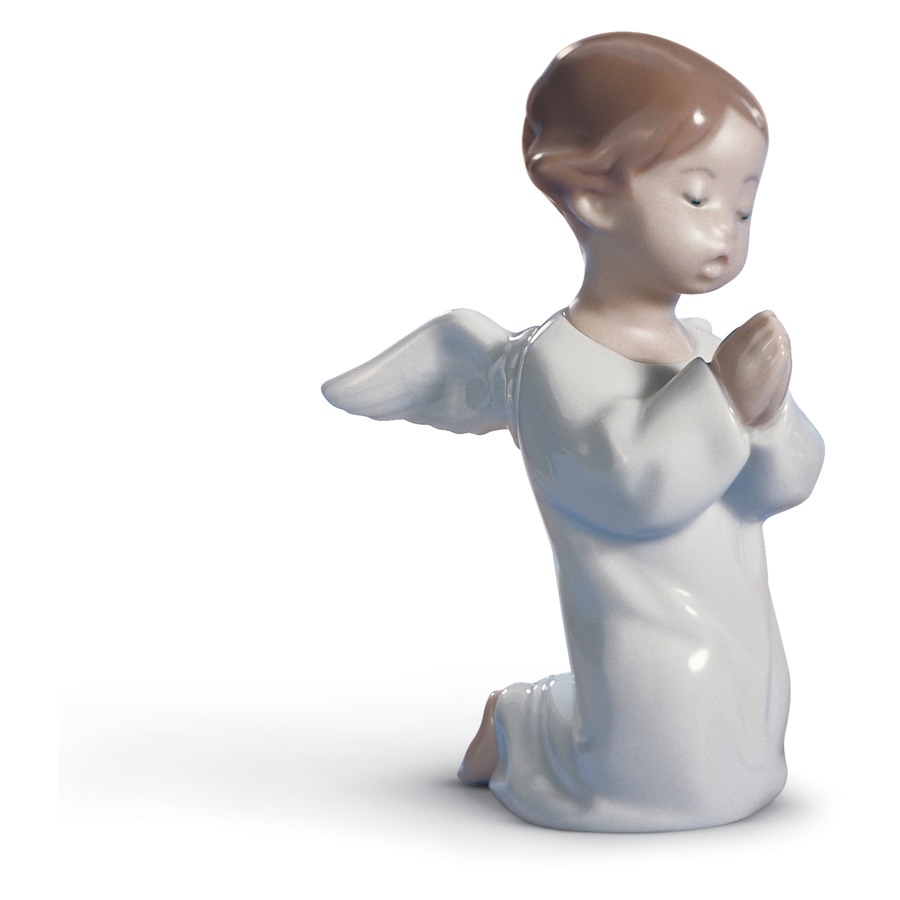 Фигурка Lladro Молящийся ангел 8х13 см, фарфор статуэтка для улицы молящийся ангел белый мрамор акрил 33 см brilliantstone