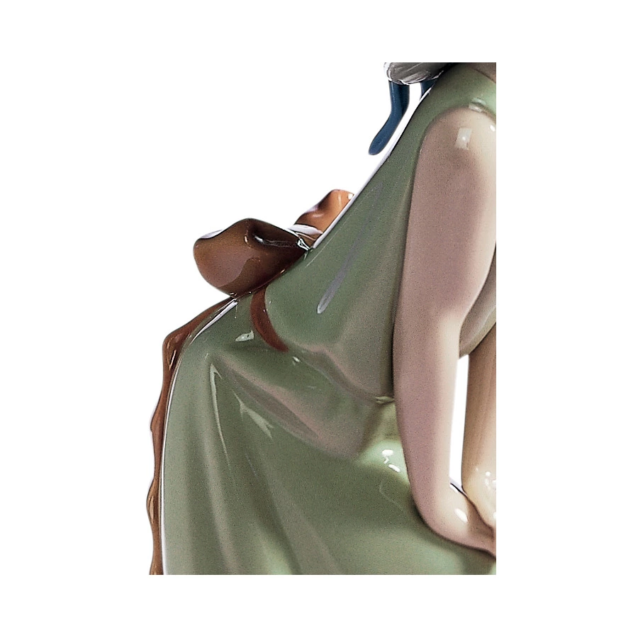 Фигурка Lladro Любопытная девочка в соломенной шляпе 9х25 см, фарфор