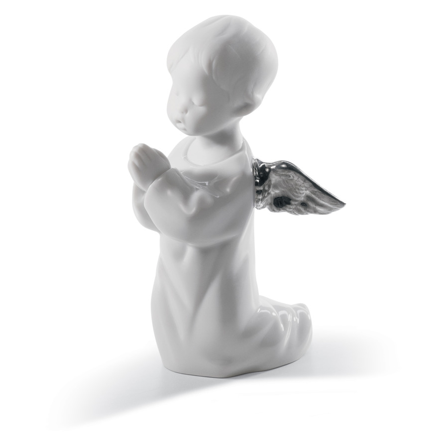 Фигурка Lladro Молящийся ангел Ре-Деко 8х13 см, фарфор цена и фото