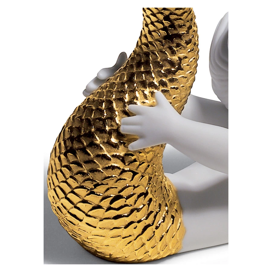 Фигурка Lladro Резвясь в море Ре-Деко 12х10 см, фарфор, золотой люстр