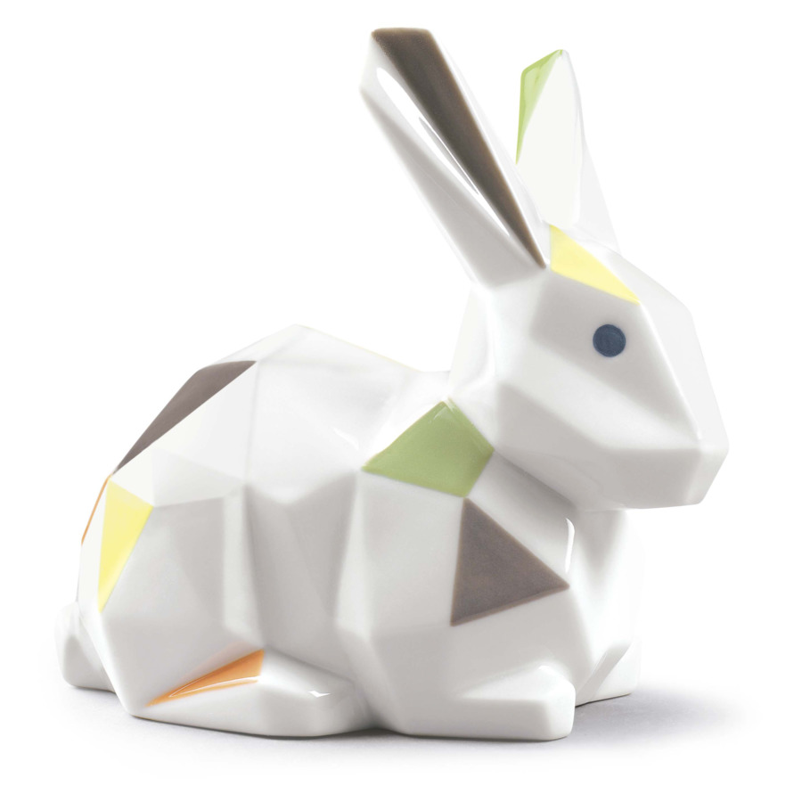 Фигурка Lladro Кролик оригами, цветной 13х12 см, фарфор фигурка lladro внимательный кролик 12x11 см