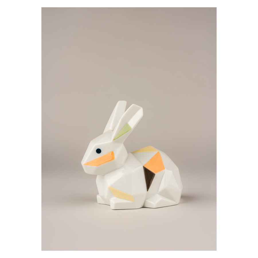 Фигурка Lladro Кролик оригами, цветной 13х12 см, фарфор