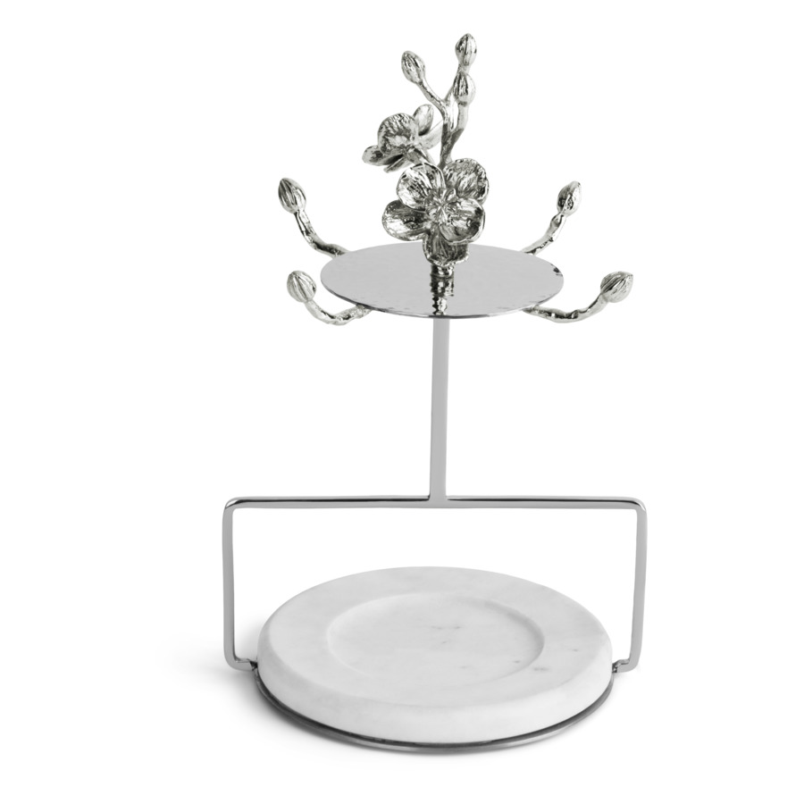 Набор кружек с блюдцами на подставке Michael Aram Голубая орхидея 9 предметов h 23 см, фарфор