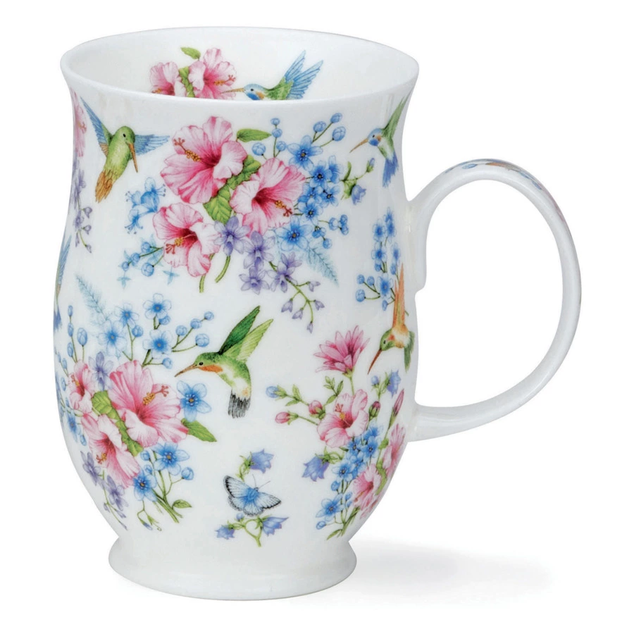 Кружка Dunoon Цветочный Сад Розовые цветы Саффолк 310 мл, фарфор костяной
