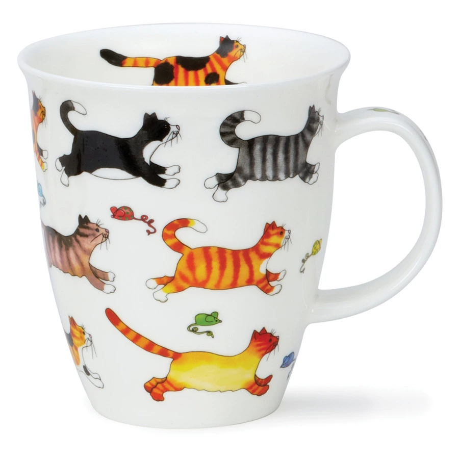 Кружка Dunoon Кошки на пробежке Невис 480 мл, фарфор костяной