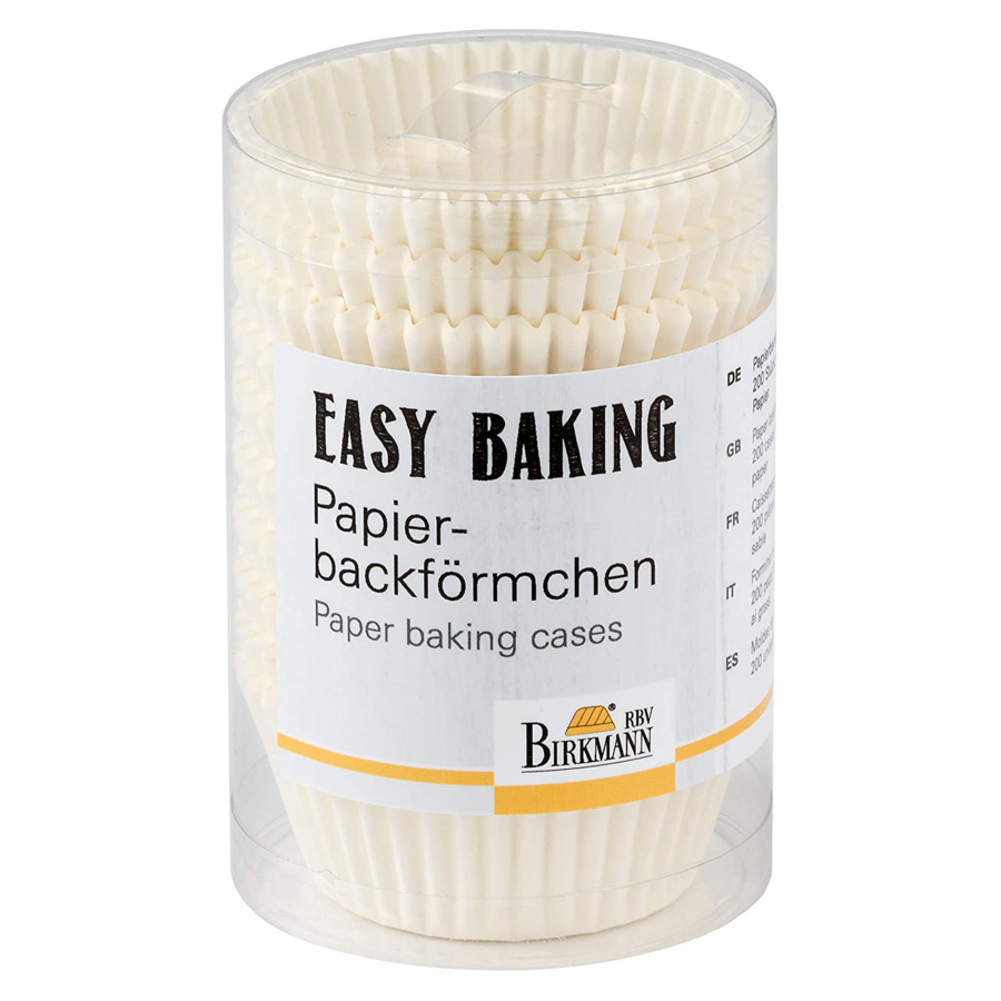 Форма для кексов бумажная Birkmann Easy Baking d7хh3 см, 200 шт, белая форма для запекания квадратная birkmann easy baking 23 см сталь углеродистая