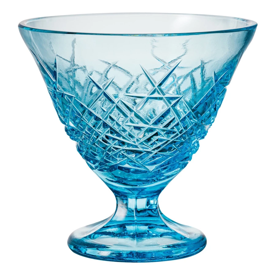 Ваза для крема на ножке ГХЗ 10,6 см, бирюзовая, хрусталь