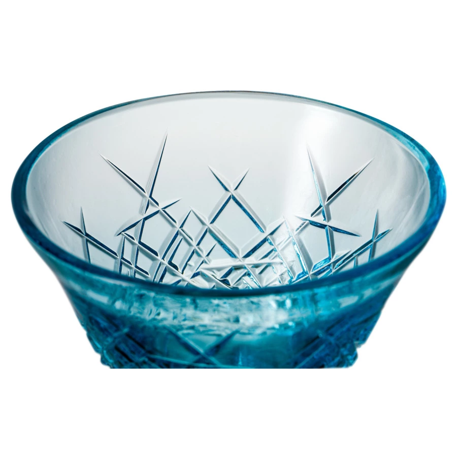 Ваза для крема на ножке ГХЗ 10,6 см, бирюзовая, хрусталь