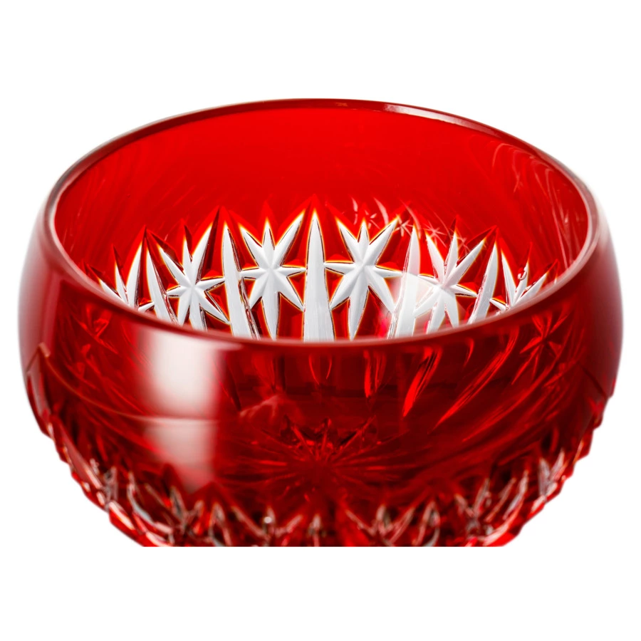Вазочка для варенья ГХЗ Евгения 10,1 см, хрусталь, красная