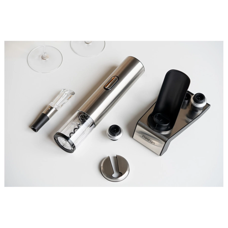 Штопор электрический Prestigio Garda с зарядным устройством, серебристый