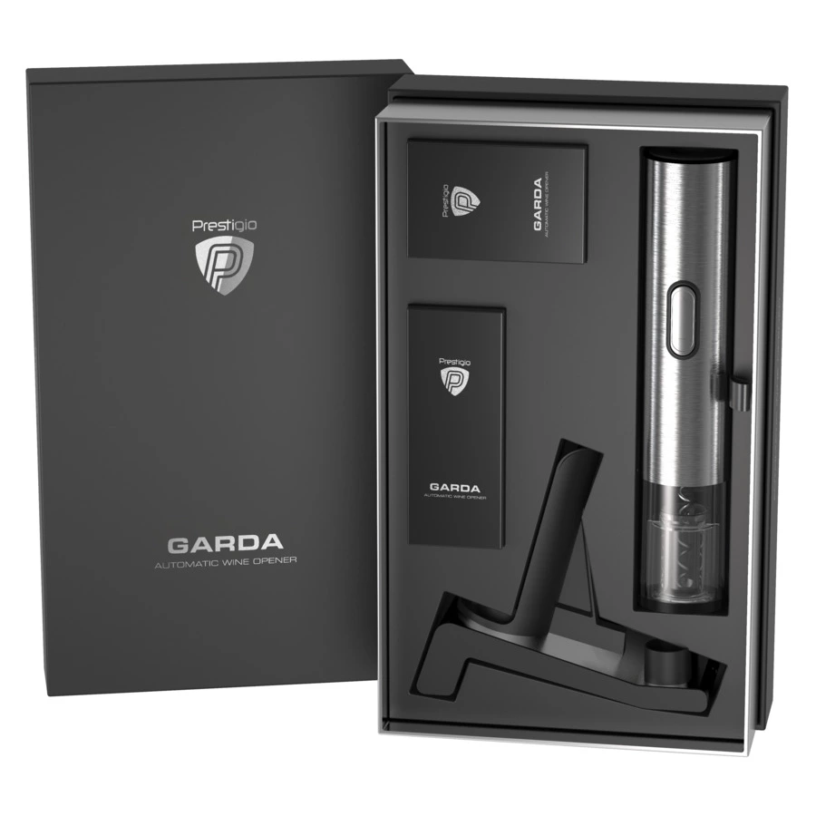 Штопор электрический Prestigio Garda с зарядным устройством, серебристый