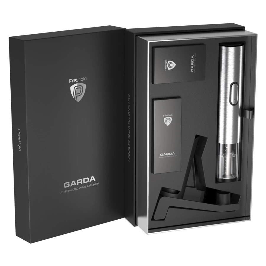 Штопор электрический Prestigio Garda с зарядным устройством, серебристый