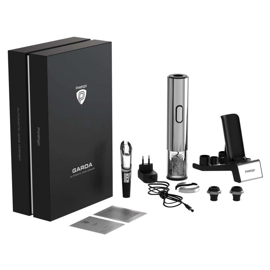 Штопор электрический Prestigio Garda с зарядным устройством, серебристый