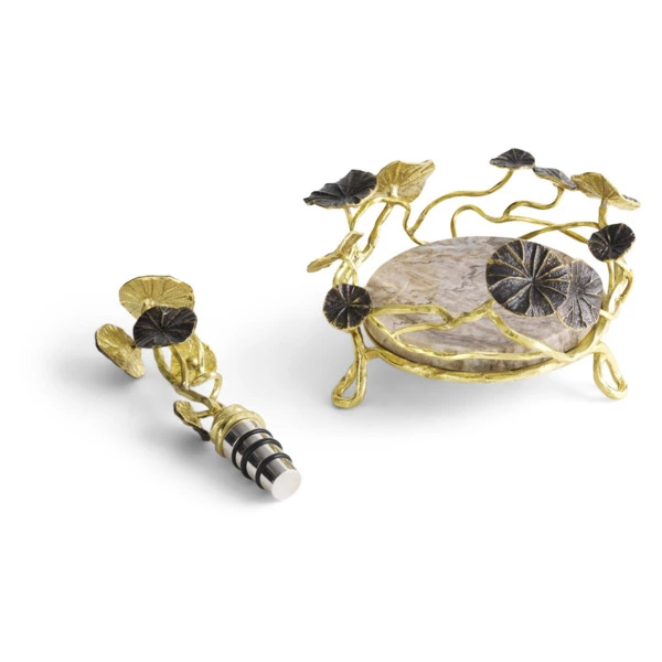 Набор подставка и стоппер для бутылки Michael Aram Michael Aram Сад Моне 15 см