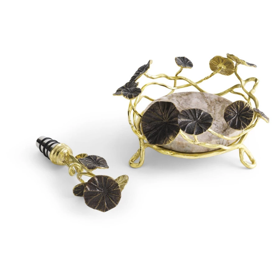 Набор подставка и стоппер для бутылки Michael Aram Michael Aram Сад Моне 15 см