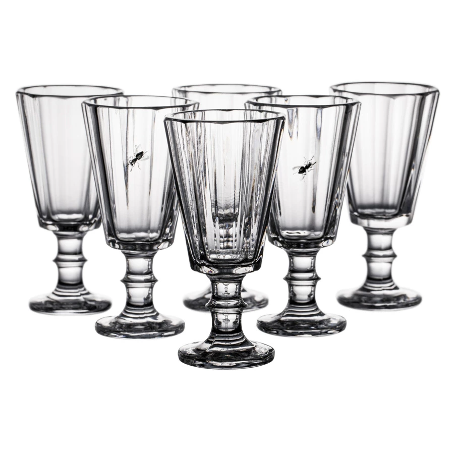 Набор рюмок-лафитников Бахметевъ1764 Под мухой 50 мл, высокая ножка, 6 шт, хрусталь, ручная роспись