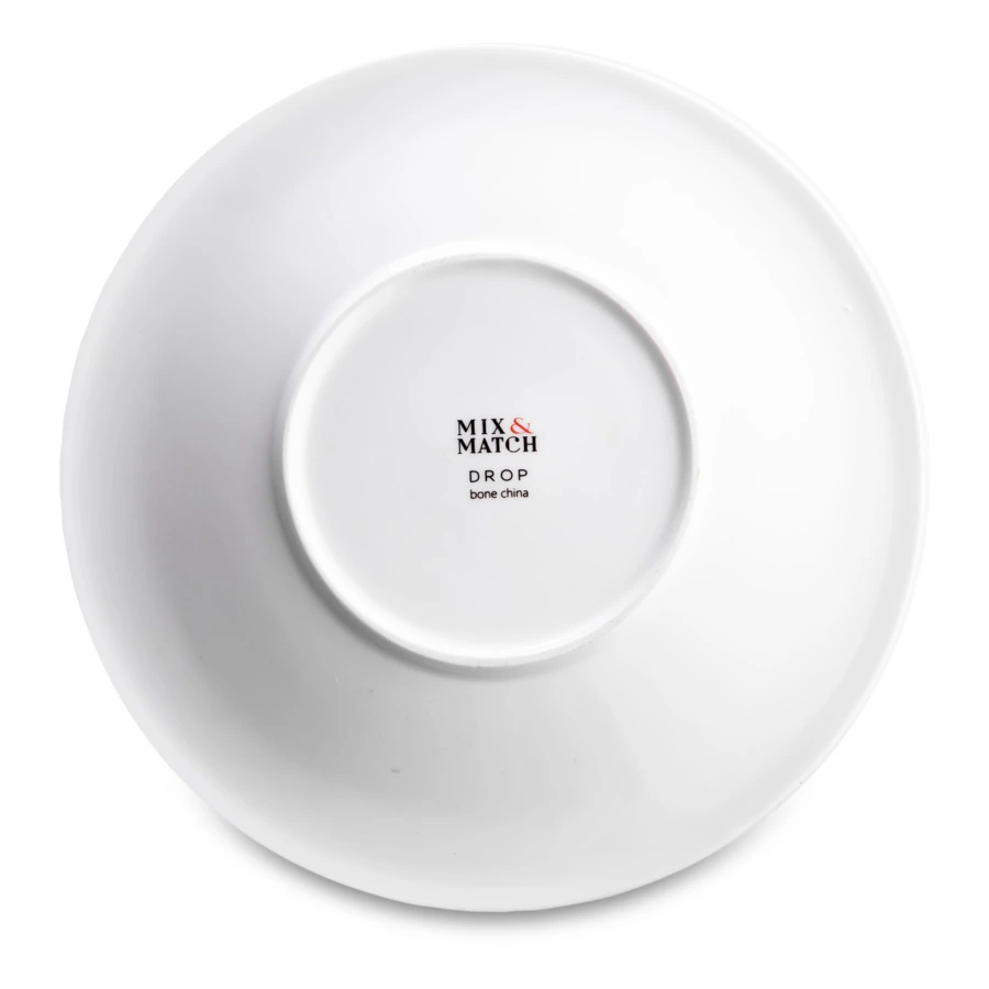 Тарелка закусочная Mix&Match Капля 21см, рельеф, фарфор костяной