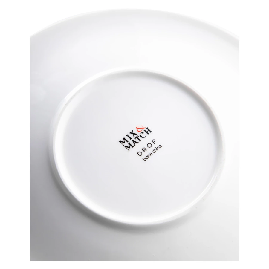 Тарелка закусочная Mix&Match Капля 21см, рельеф, фарфор костяной