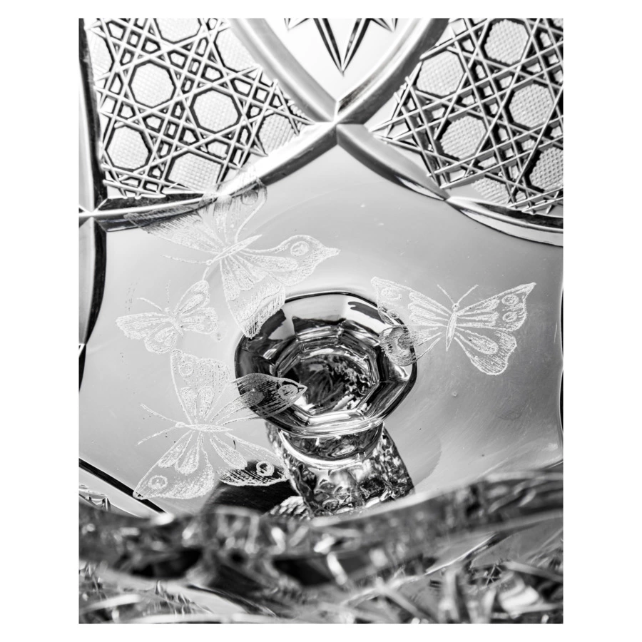 Ваза для фруктов на ножке ГХЗ Дракон 32,5 см, хрусталь, прозрачный