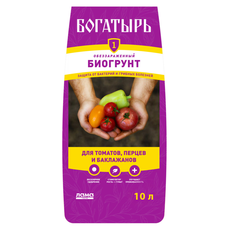 цена Биогрунт Богатырь для томатов, перца и баклажанов 10 л