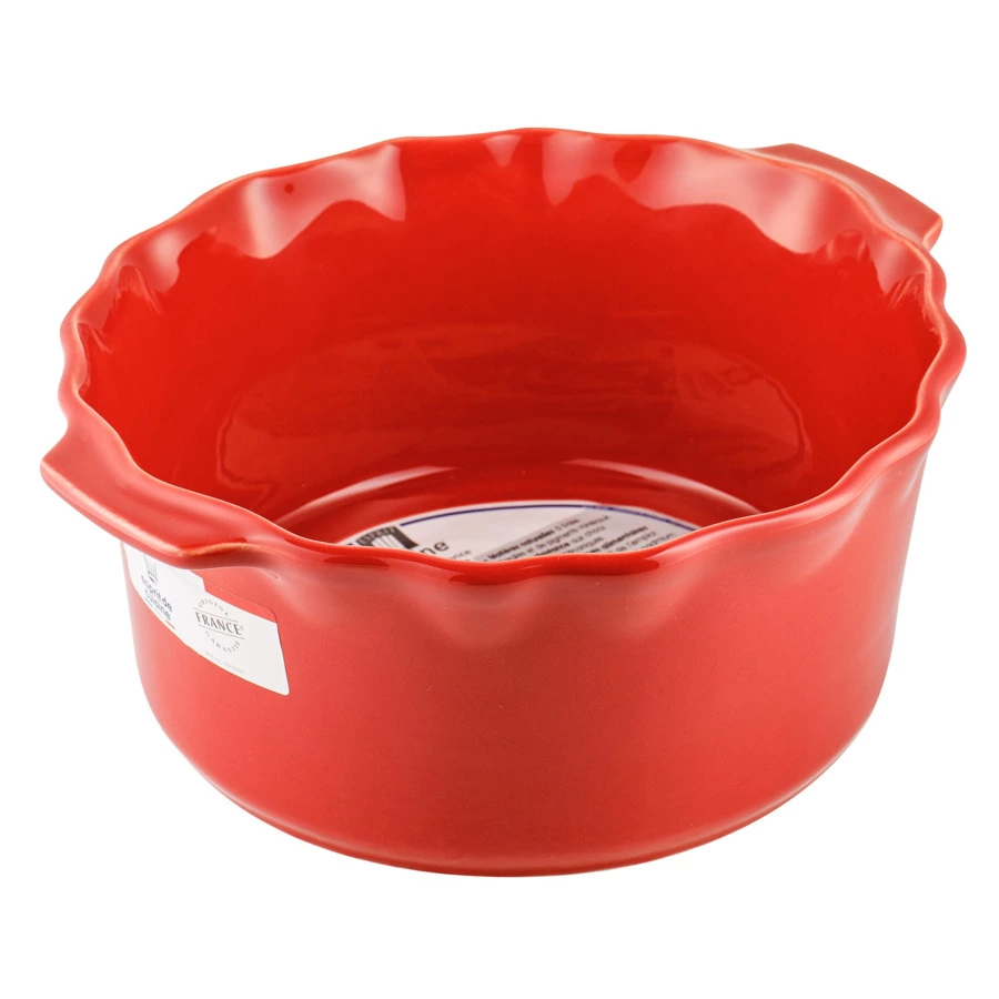 Форма для запекания круглая Esprit de cuisine Festonne d22 см, 2 л, ручки, вишневая