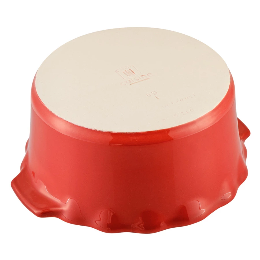 Форма для запекания круглая Esprit de cuisine Festonne d22 см, 2 л, ручки, вишневая