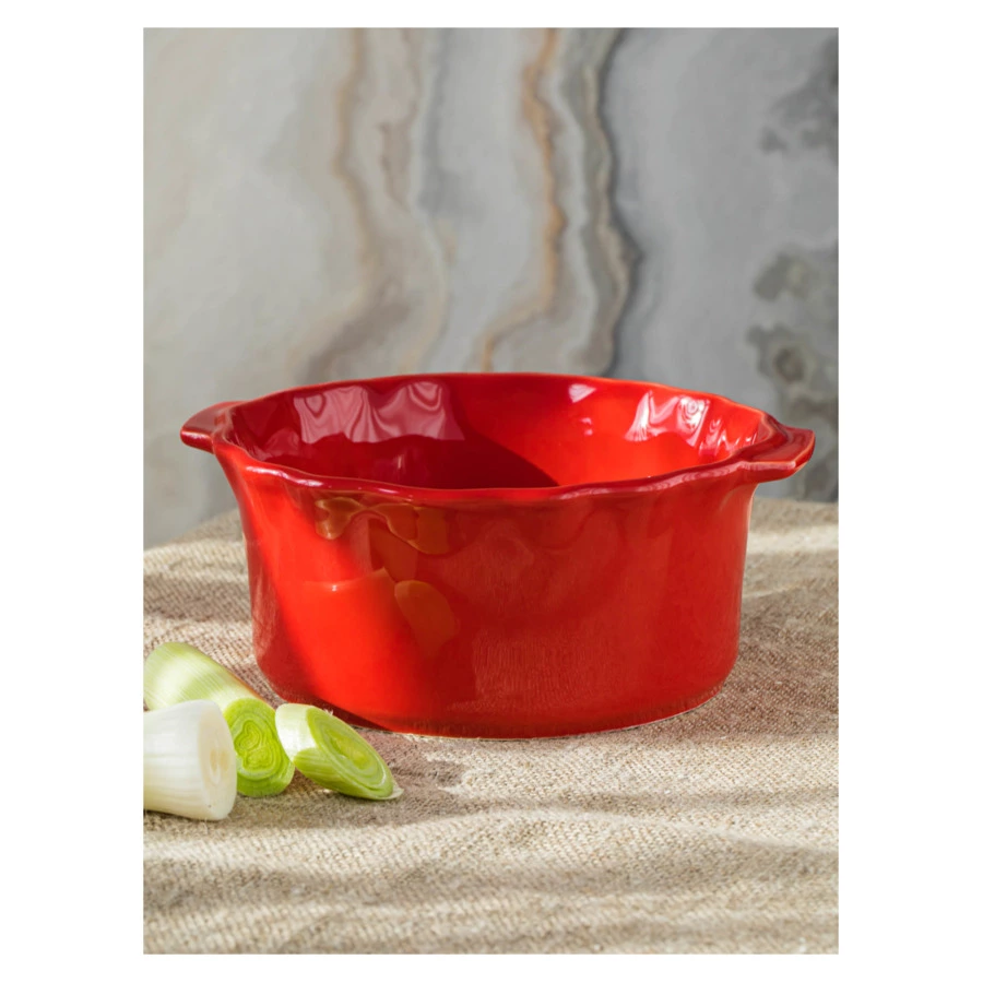 Форма для запекания круглая Esprit de cuisine Festonne d22 см, 2 л, ручки, вишневая