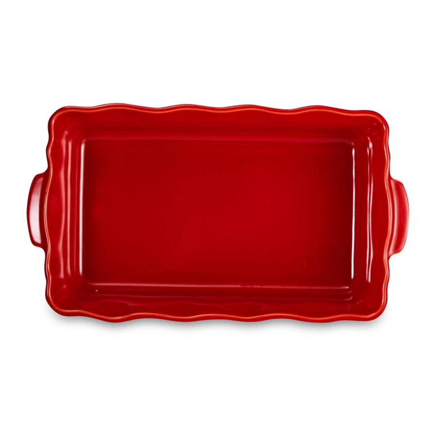 Форма для запекания прямоугольная Esprit de cuisine Festonne 36,5х20 см, 2,7 л, ручки, вишневая