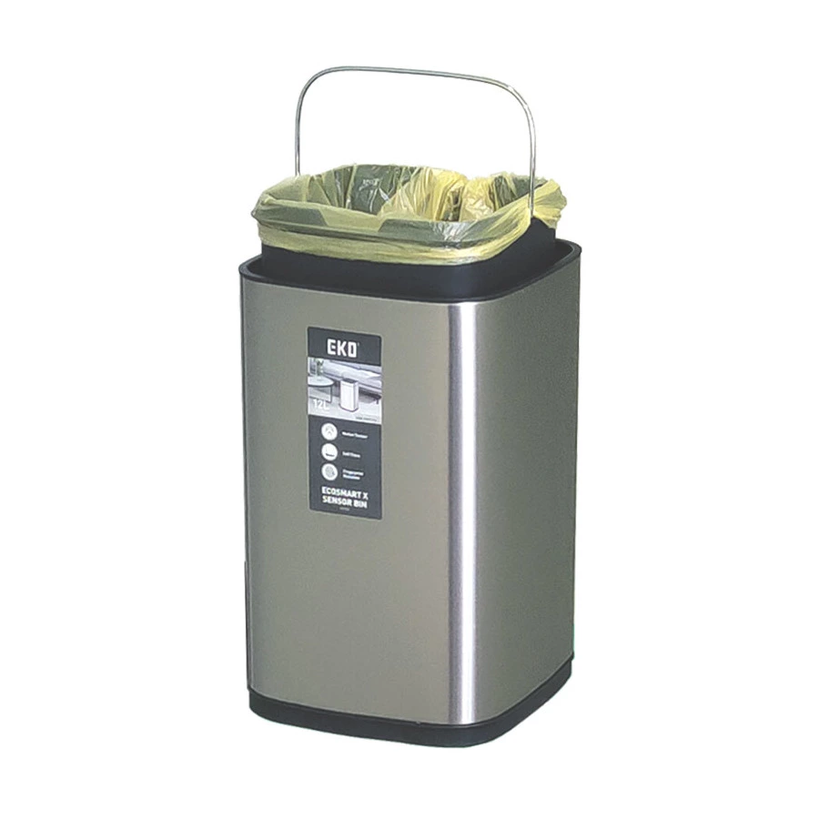Ведро для мусора сенсорное EKO Ecosmart X 12 л, сталь нержавеющая