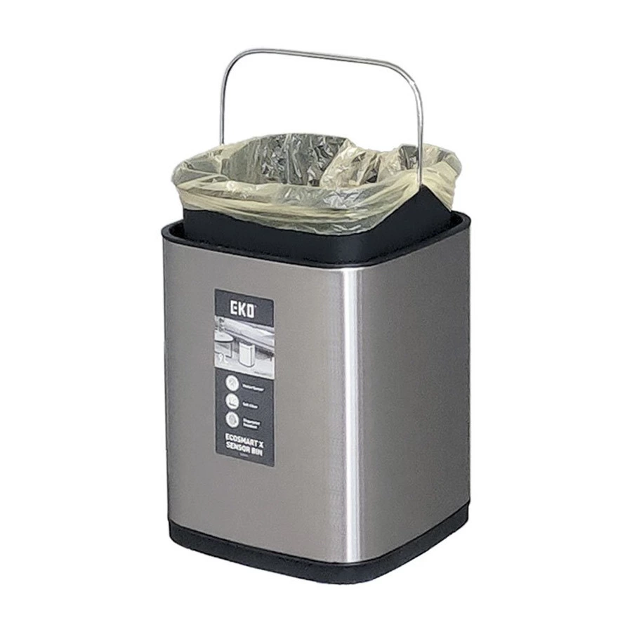 Ведро для мусора сенсорное EKO Ecosmart X 9 л, сталь нержавеющая