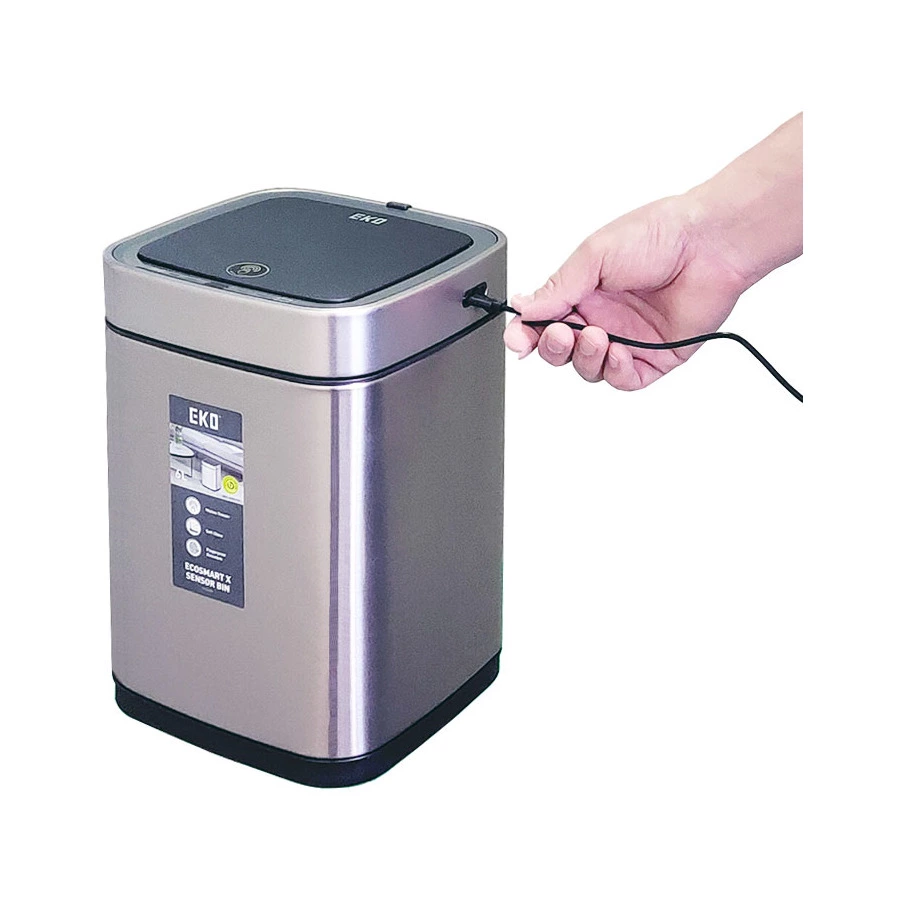 Ведро для мусора сенсорное EKO Ecosmart X 6 л, сталь нержавеющая