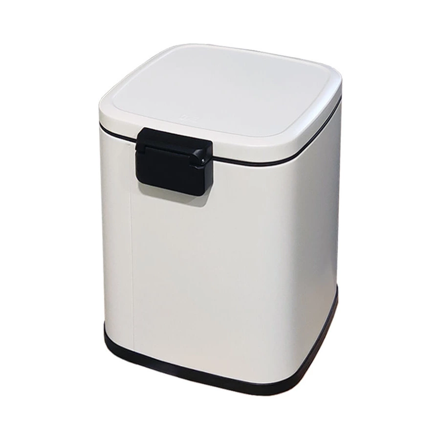 Ведро для мусора с педалью EKO Stella 9 л, сталь нержавеющая, белое