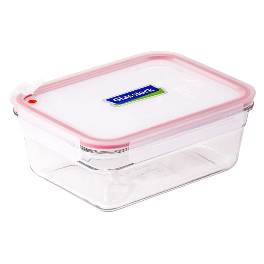 Контейнер прямоугольный Glasslock 1,7 л, 21,6х17,2х8,9 см, с клапаном, для СВЧ, ПММ, стекло