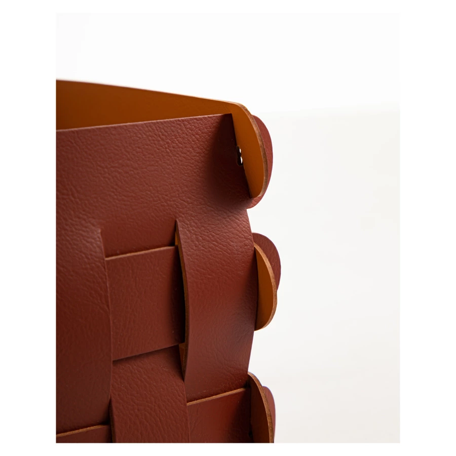 Корзинка ADJ Shlesser 13x13x13 см, кожа натуральная, бордо