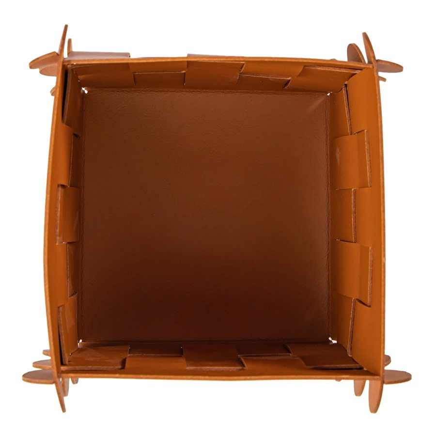 Корзинка ADJ Shlesser 13x13x13 см, кожа натуральная, бордо