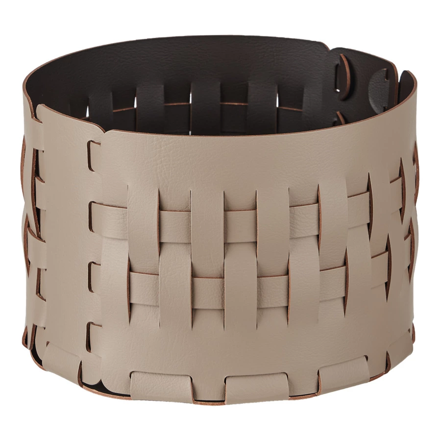 Корзина ADJ Bottega-15 d20x12 см, кожа натуральная, капучино