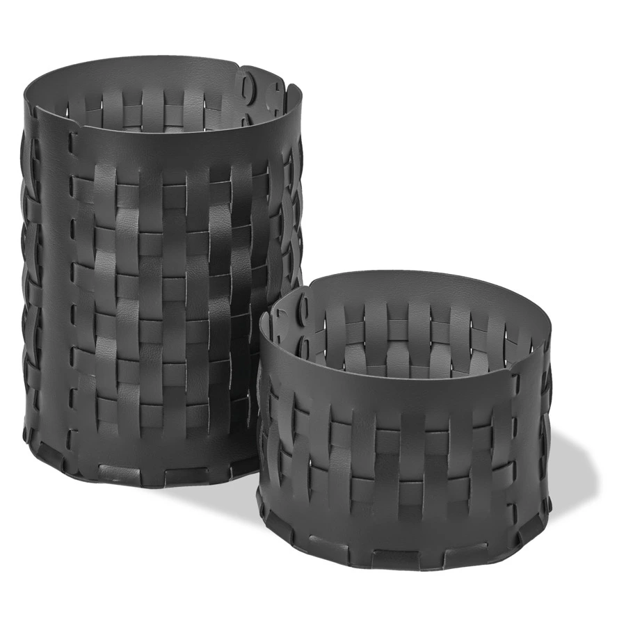 Корзина ADJ Bottega-15 d20x25 см, кожа натуральная, черный