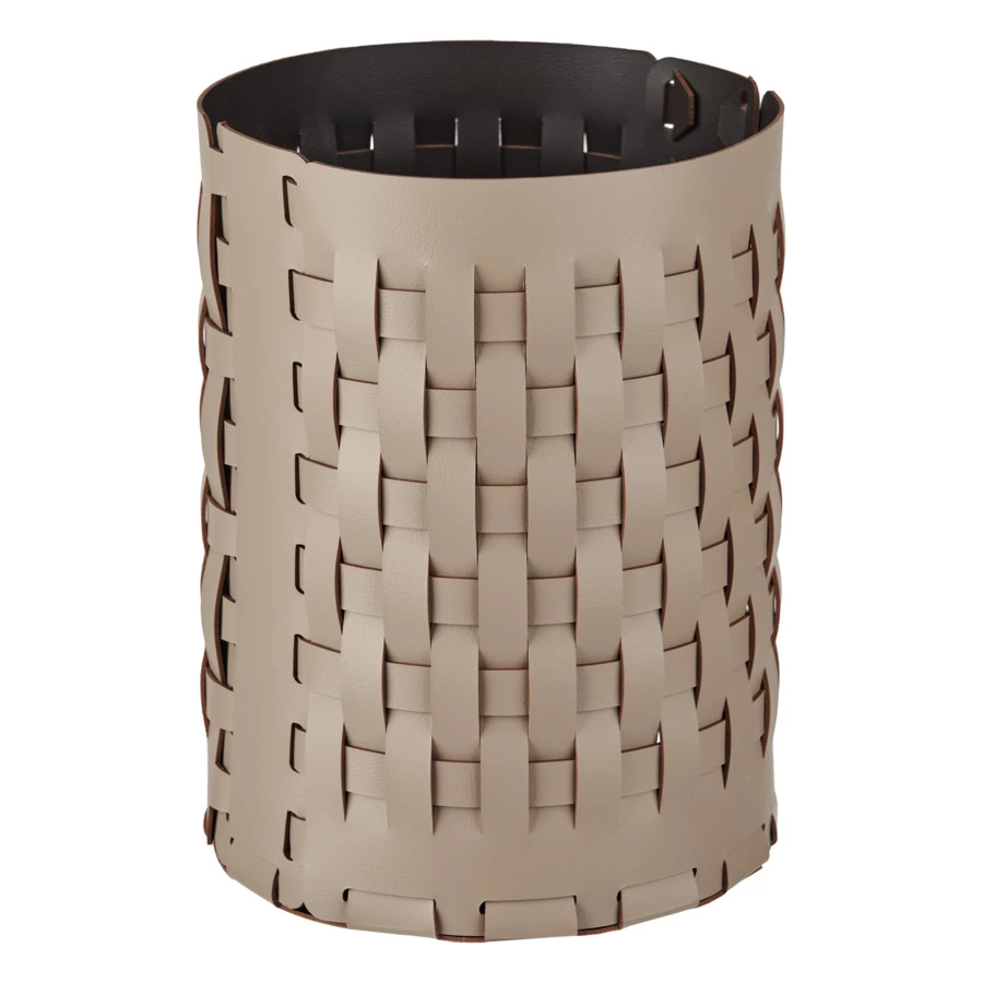 Корзина ADJ Bottega-15 d20x25 см, кожа натуральная, капучино