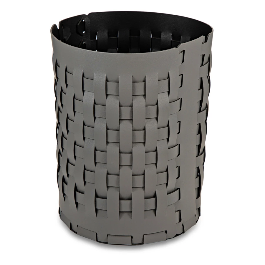 Корзина ADJ Bottega-15 d20x25 см, кожа натуральная, серый