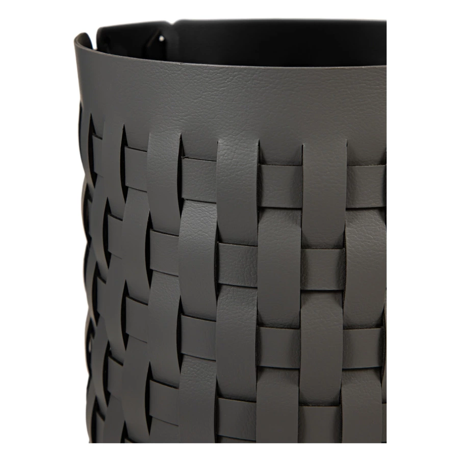 Корзина ADJ Bottega-15 d20x25 см, кожа натуральная, серый