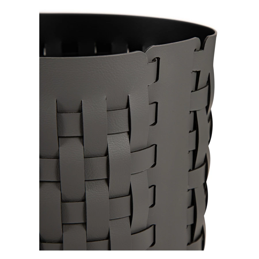 Корзина ADJ Bottega-15 d20x25 см, кожа натуральная, серый