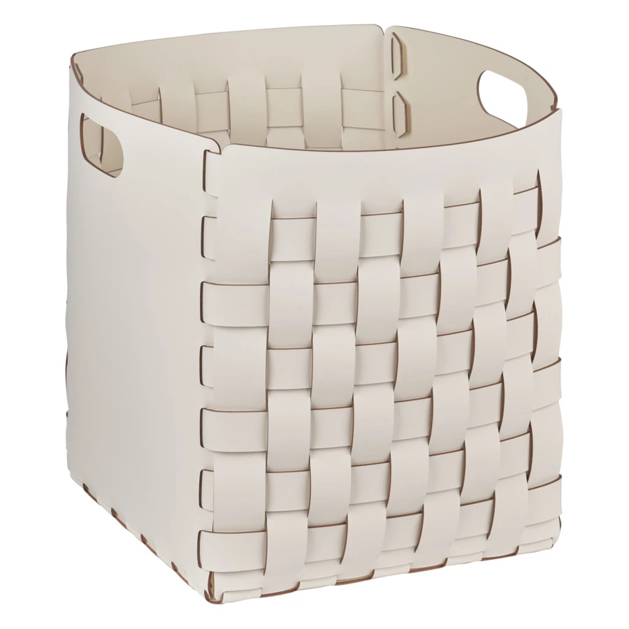 Корзина ADJ Bottega 35x35х40 см, кожа натуральная, белый